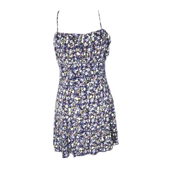Free People Dresses & Skirts - Free People Jamie Strappy Printed Mini Midnight Combo Dress L NWT (RK37)